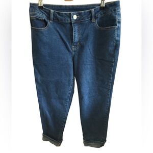 Lascana Women’s Size 12 Stetchy Blue Denim Capri Jeans Every Day Casual Comfort